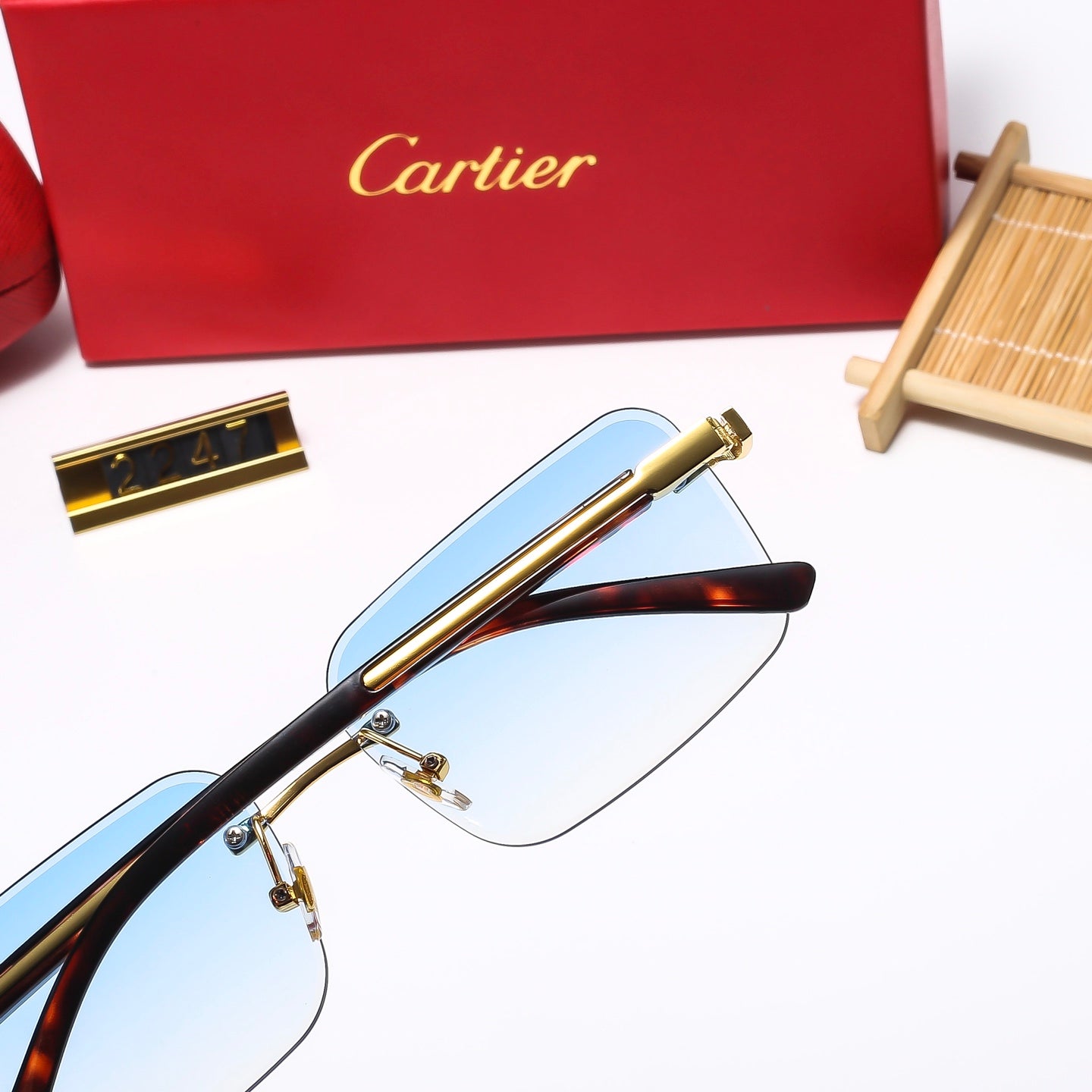 5 Colors Fashion  frameless square sunglasses 2247