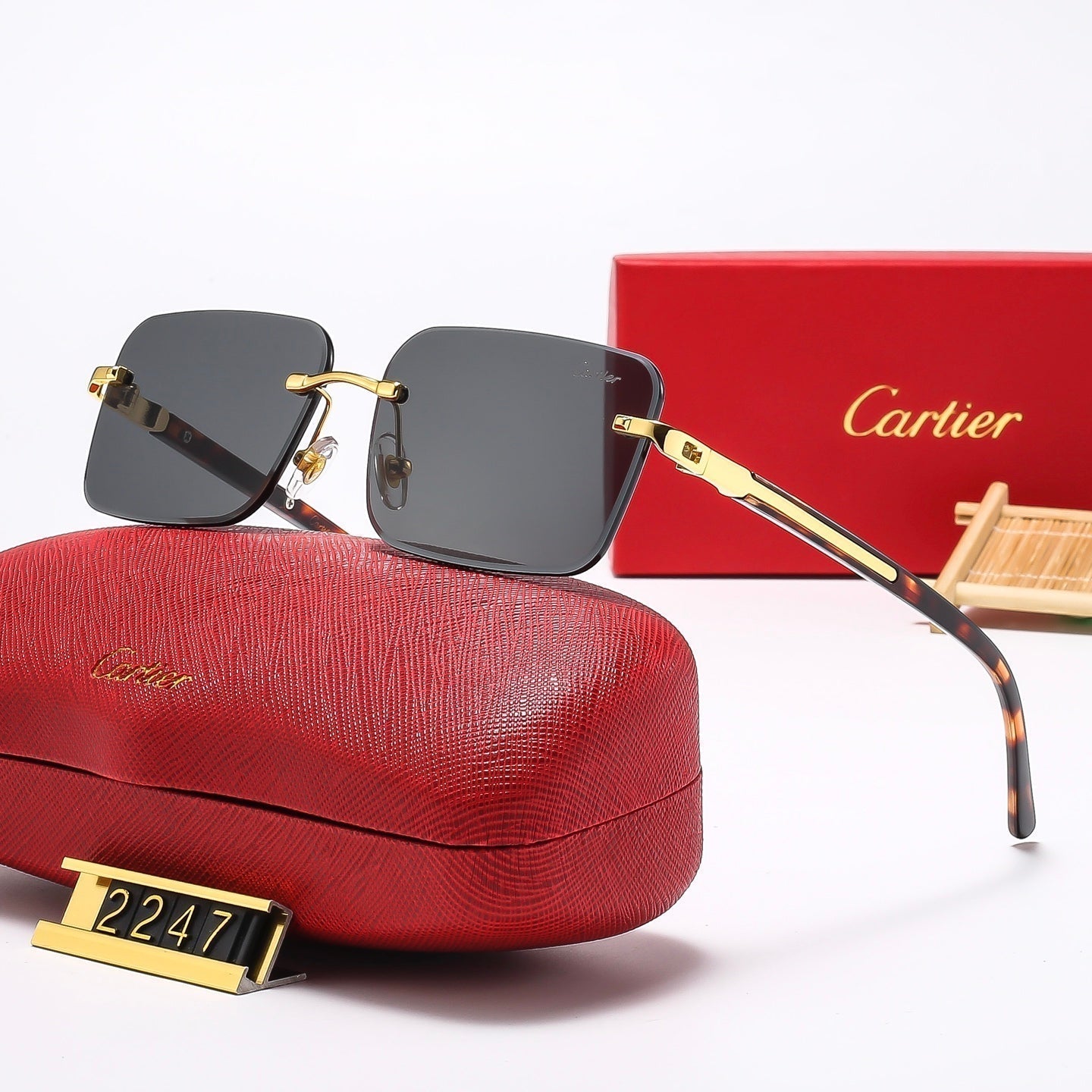5 Colors Fashion  frameless square sunglasses 2247