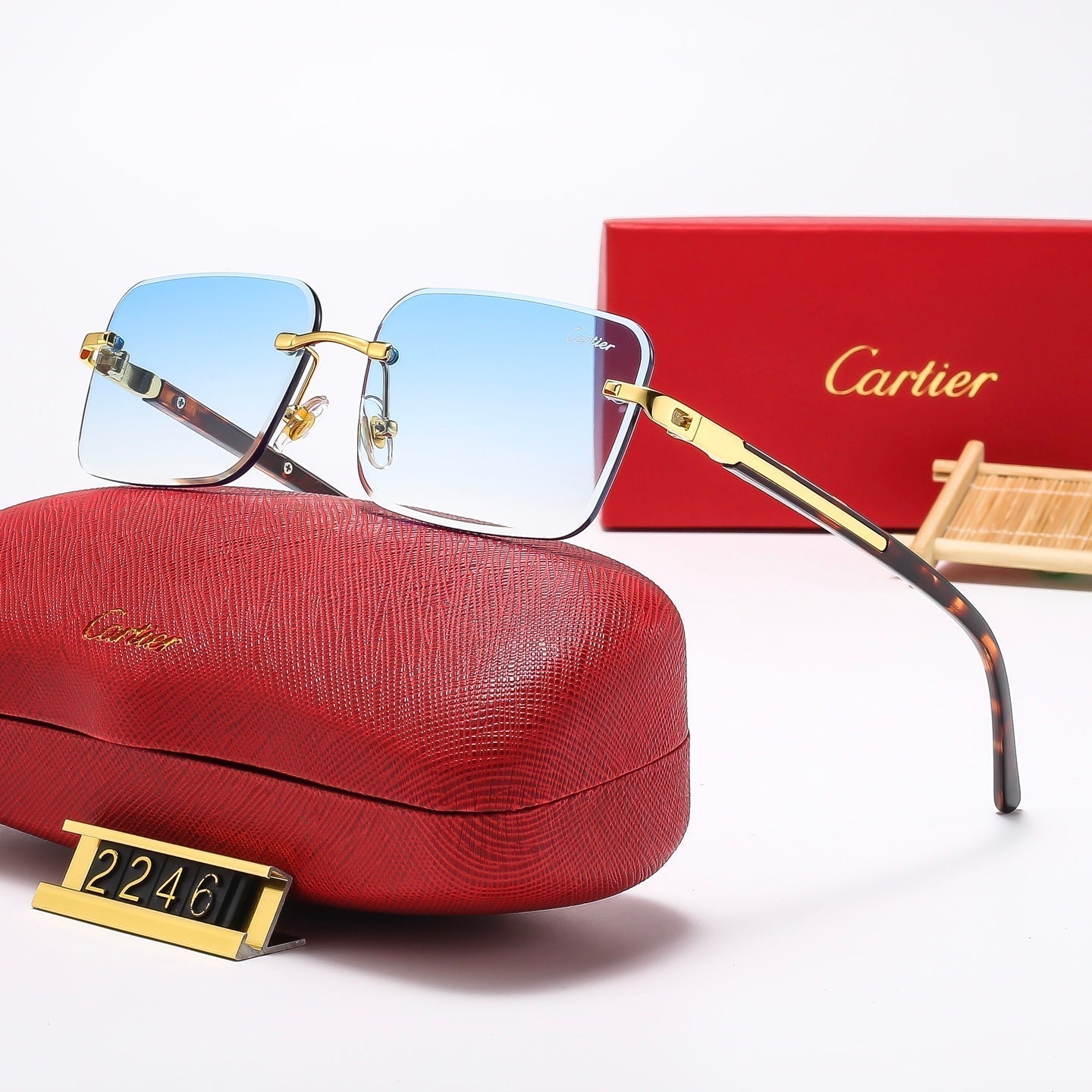 5 Colors Fashion  frameless square sunglasses 2247