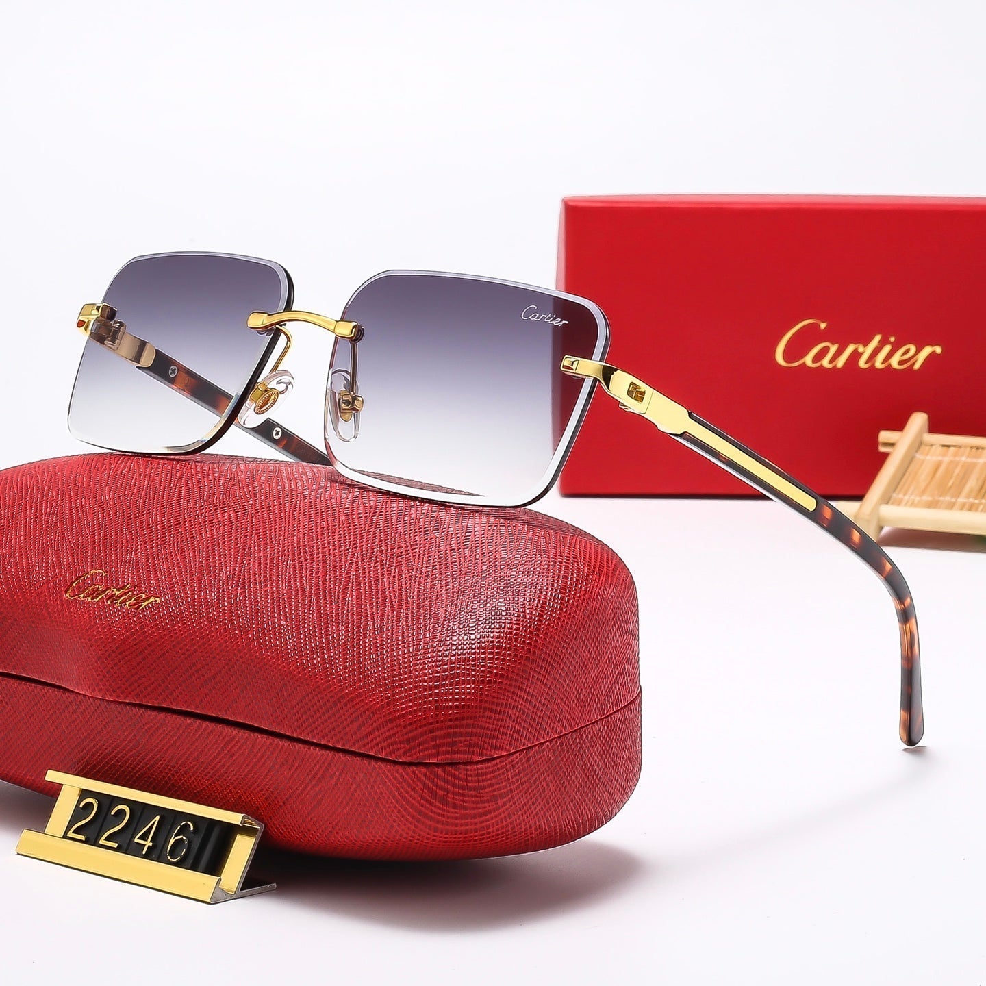 5 Colors Fashion  frameless square sunglasses 2247