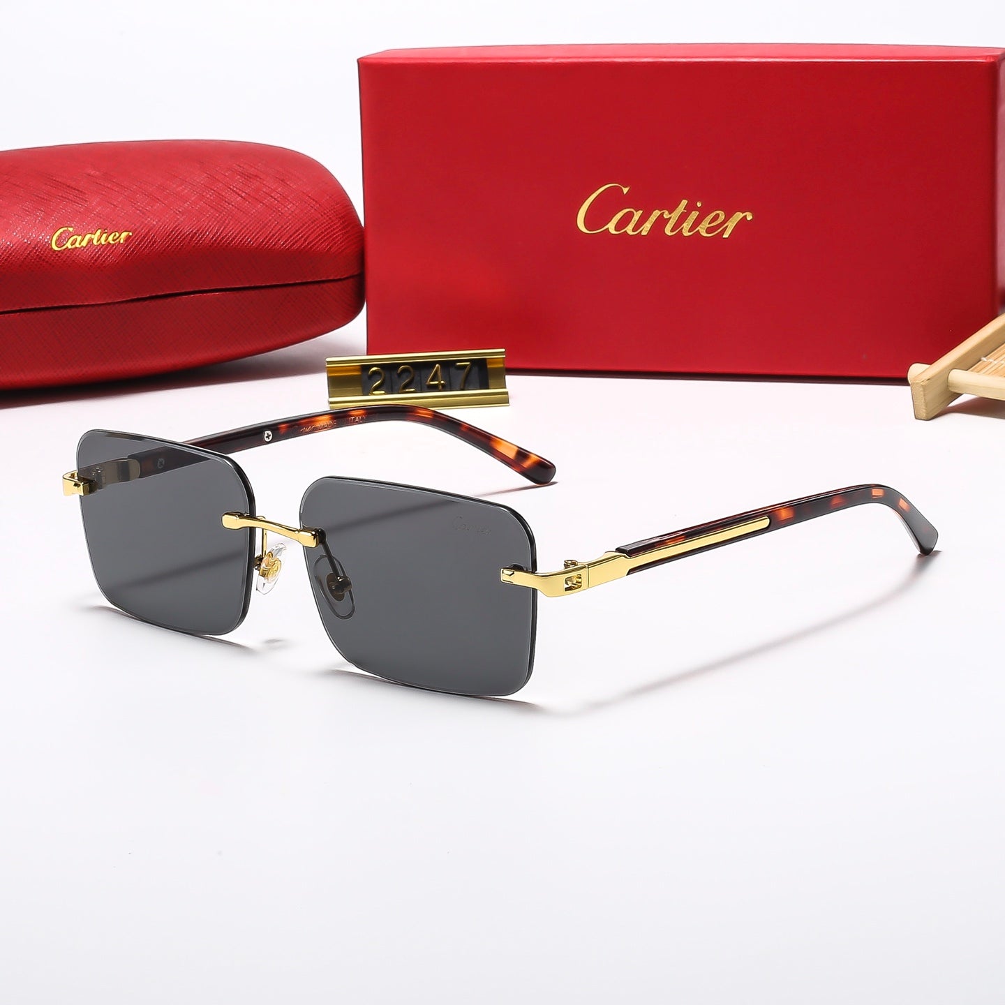 5 Colors Fashion  frameless square sunglasses 2247