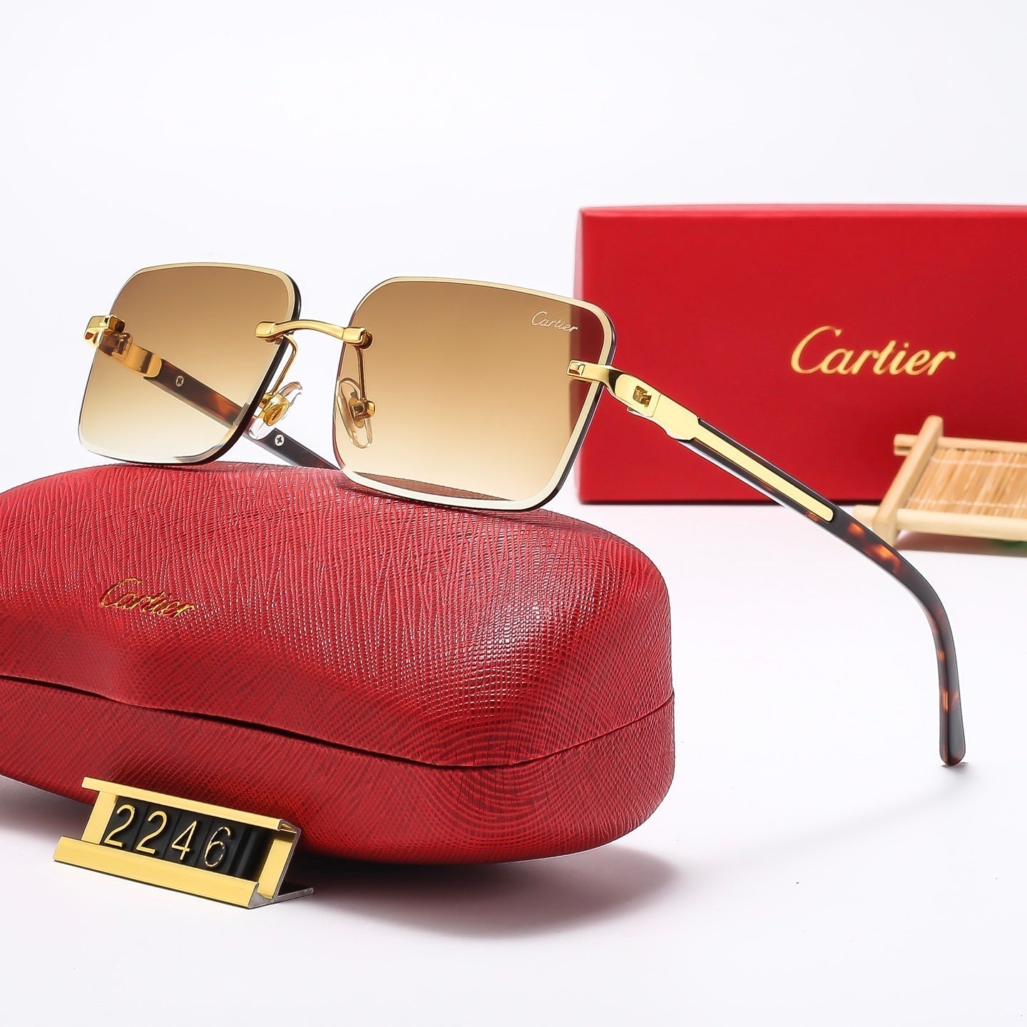 5 Colors Fashion  frameless square sunglasses 2247